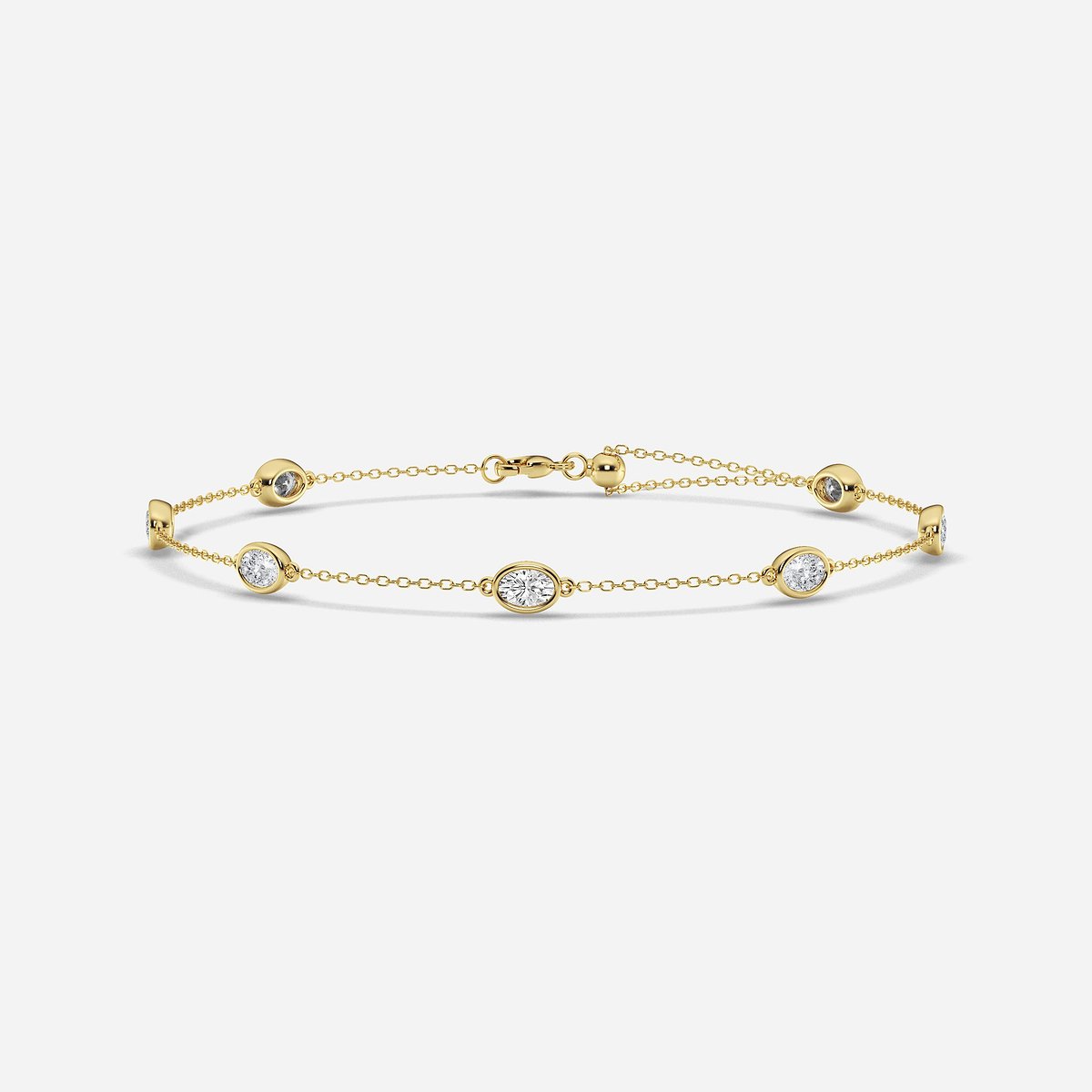 1 3/4 ctw Oval Lab Grown Diamond Anklet