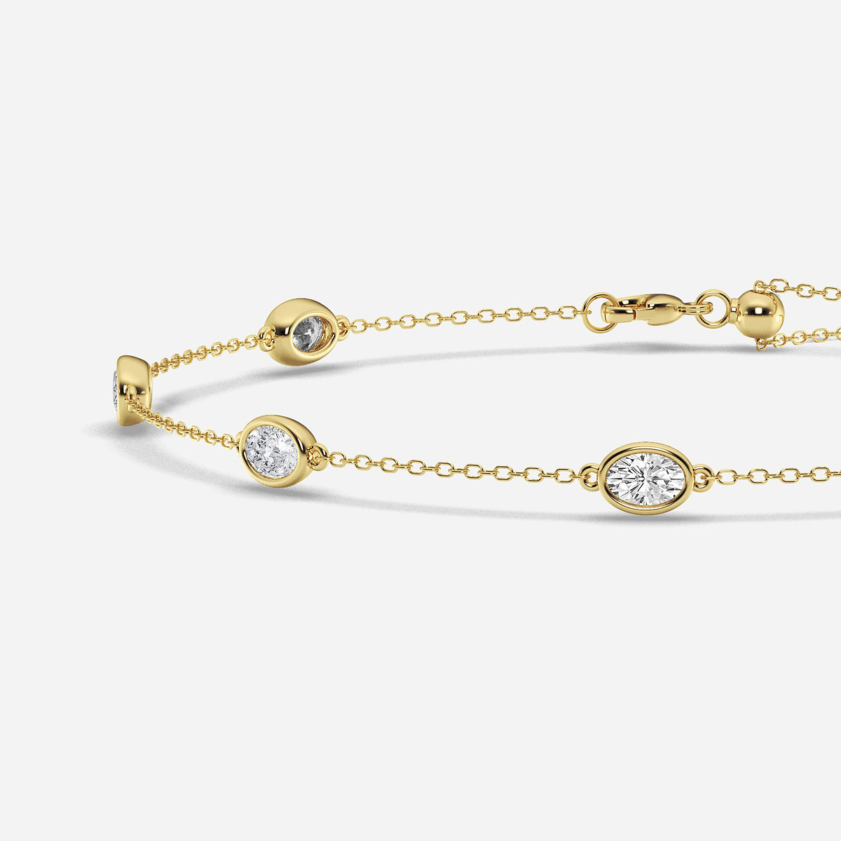 Additional Image 1 for  1 3/4 ctw Oval Lab Grown Diamond Anklet