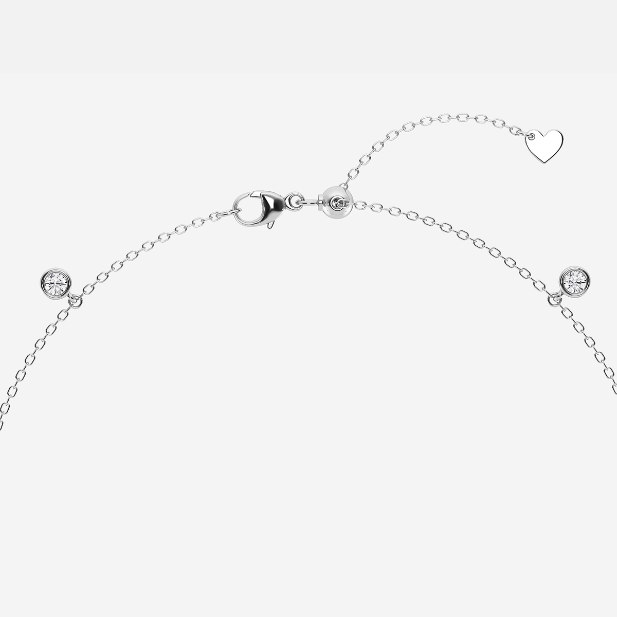 Additional Image 2 for  1 1/3 ctw Multi-Shape Lab Grown Diamond Dangle Charm Anklet