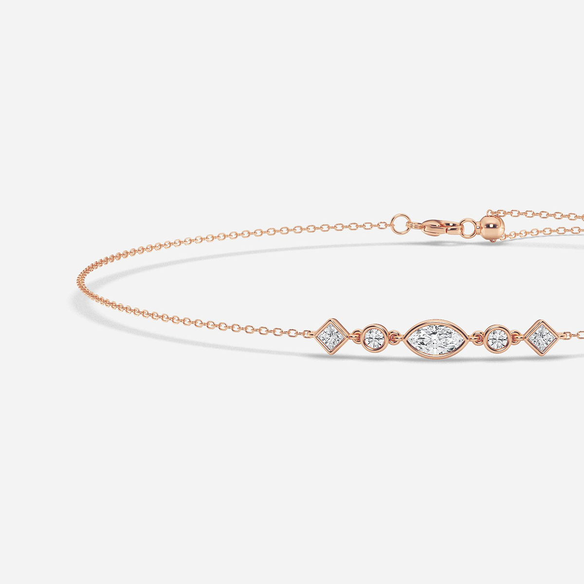 Additional Image 1 for  1/2 ctw Multi-Shape Lab Grown Diamond Anklet