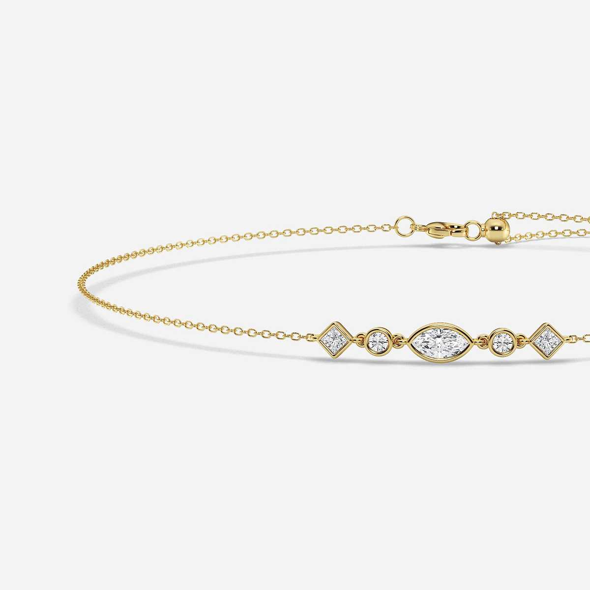 Additional Image 1 for  1/2 ctw Multi-Shape Lab Grown Diamond Anklet