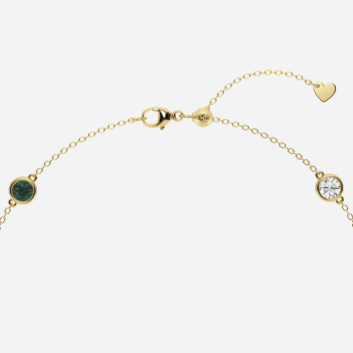 Additional Image 2 for  1 1/4 Round Cut Created Emerald and Round Lab Grown Diamond Anklet