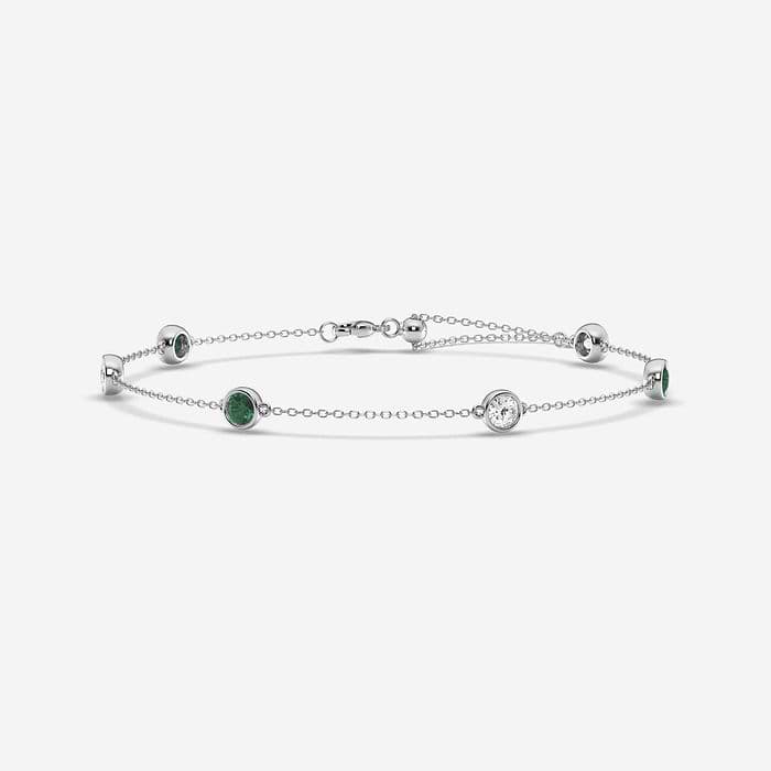 Created Emerald Round Anklet