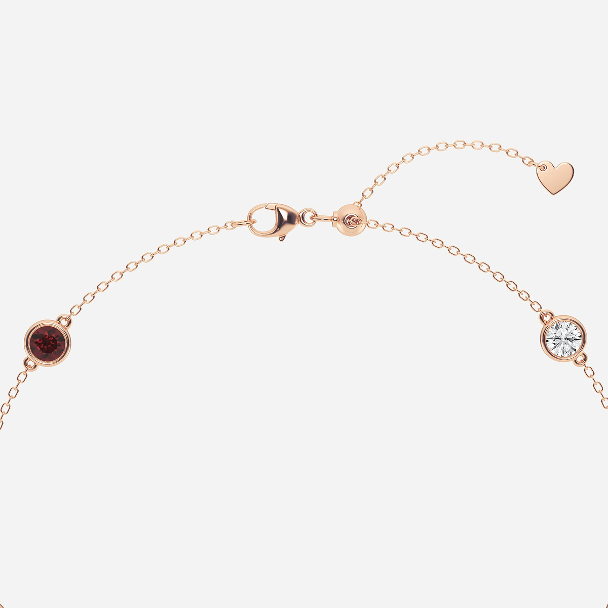Additional Image 2 for  4 mm  Round Cut Created Ruby and 3/4 ctw Round Lab Grown Diamond Anklet