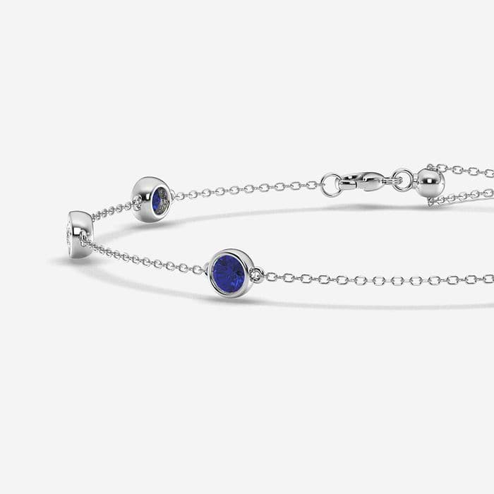 Sapphire Round Anklet