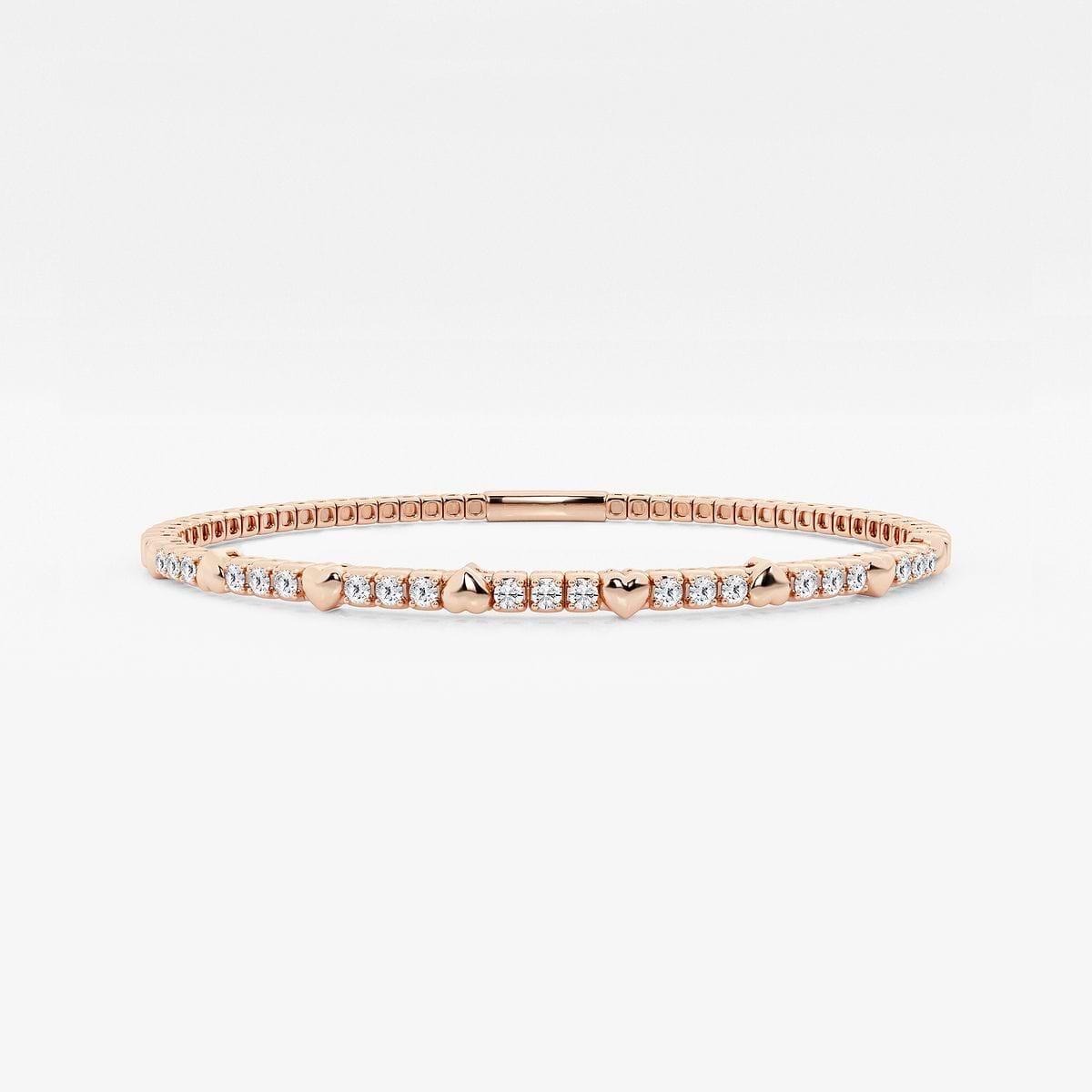 1/2 ctw Round Lab Grown Diamond Flex Bangle Bracelet - 7 Inches