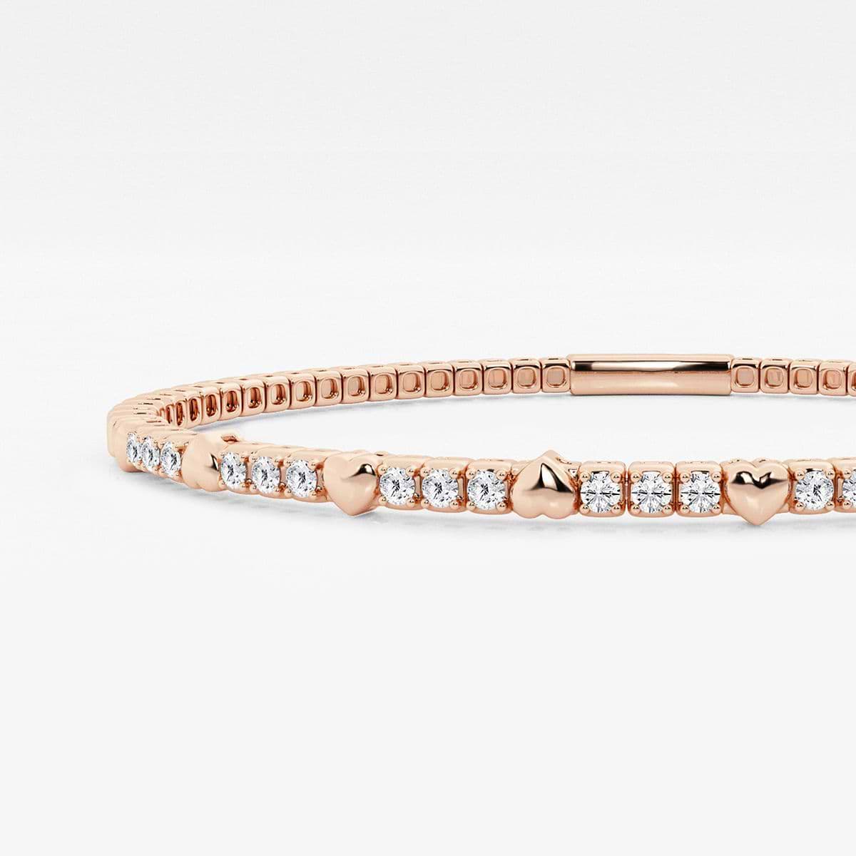 Additional Image 1 for  1/2 ctw Round Lab Grown Diamond Flex Bangle Bracelet - 7 Inches