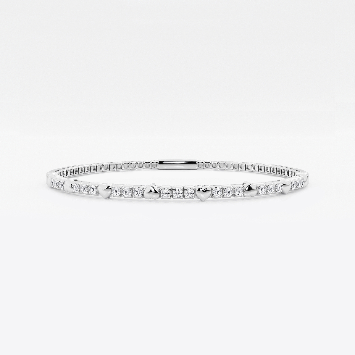 1/2 ctw Round Lab Grown Diamond Flex Bangle Bracelet - 7 Inches