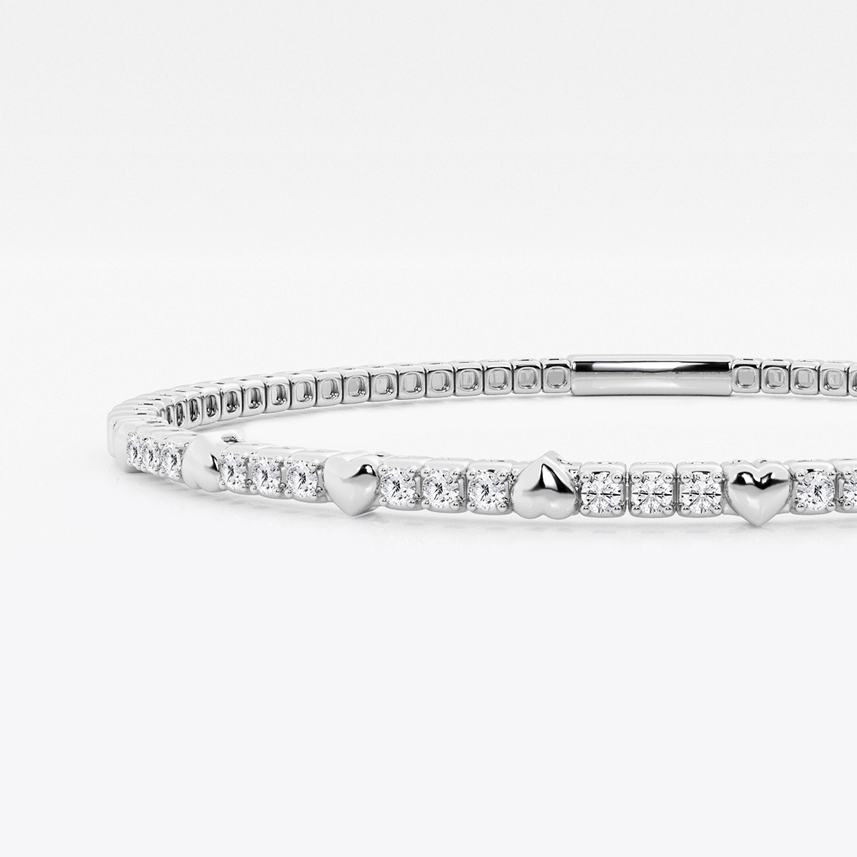 Additional Image 1 for  1/2 ctw Round Lab Grown Diamond Flex Bangle Bracelet - 7 Inches