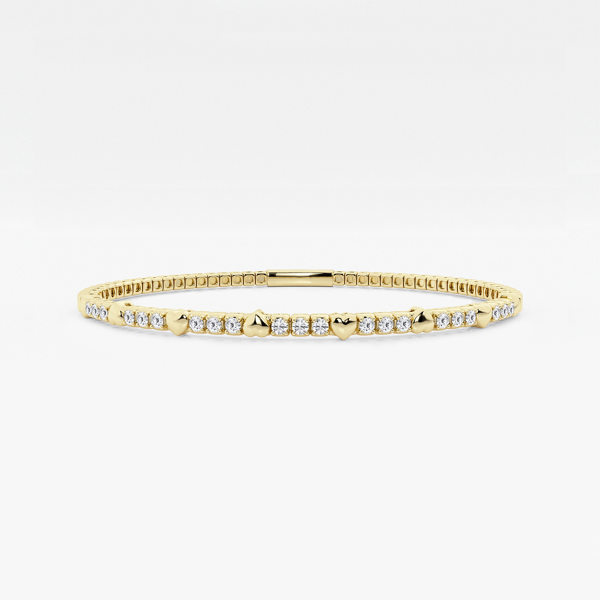 1/2 ctw Round Lab Grown Diamond Flex Bangle Bracelet - 7 Inches