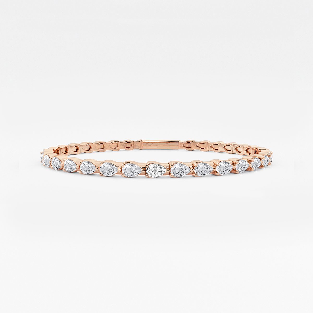 3 1/2 ctw Pear Lab Grown Diamond Flex Bangle Bracelet - 7 Inches
