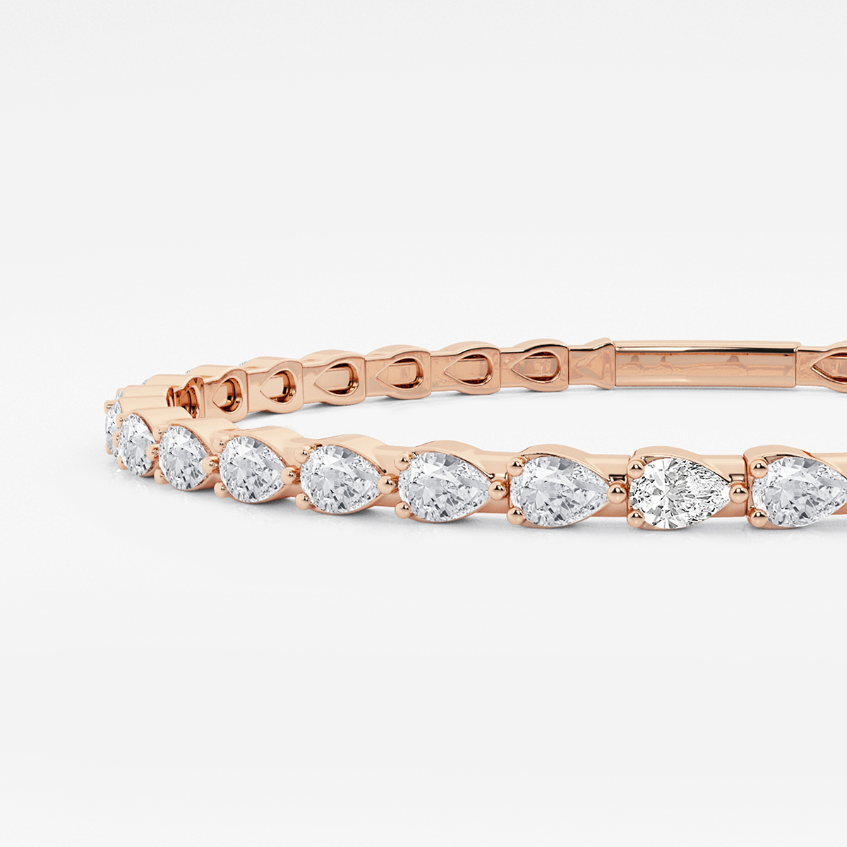 Additional Image 1 for  3 1/2 ctw Pear Lab Grown Diamond Flex Bangle Bracelet - 7 Inches