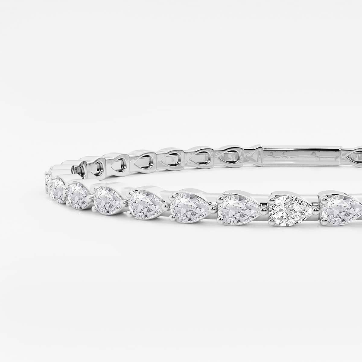 3 1/2 ctw Pear Lab Grown Diamond Flex Bangle Bracelet - 7 Inches Platinum, FG, VS2+