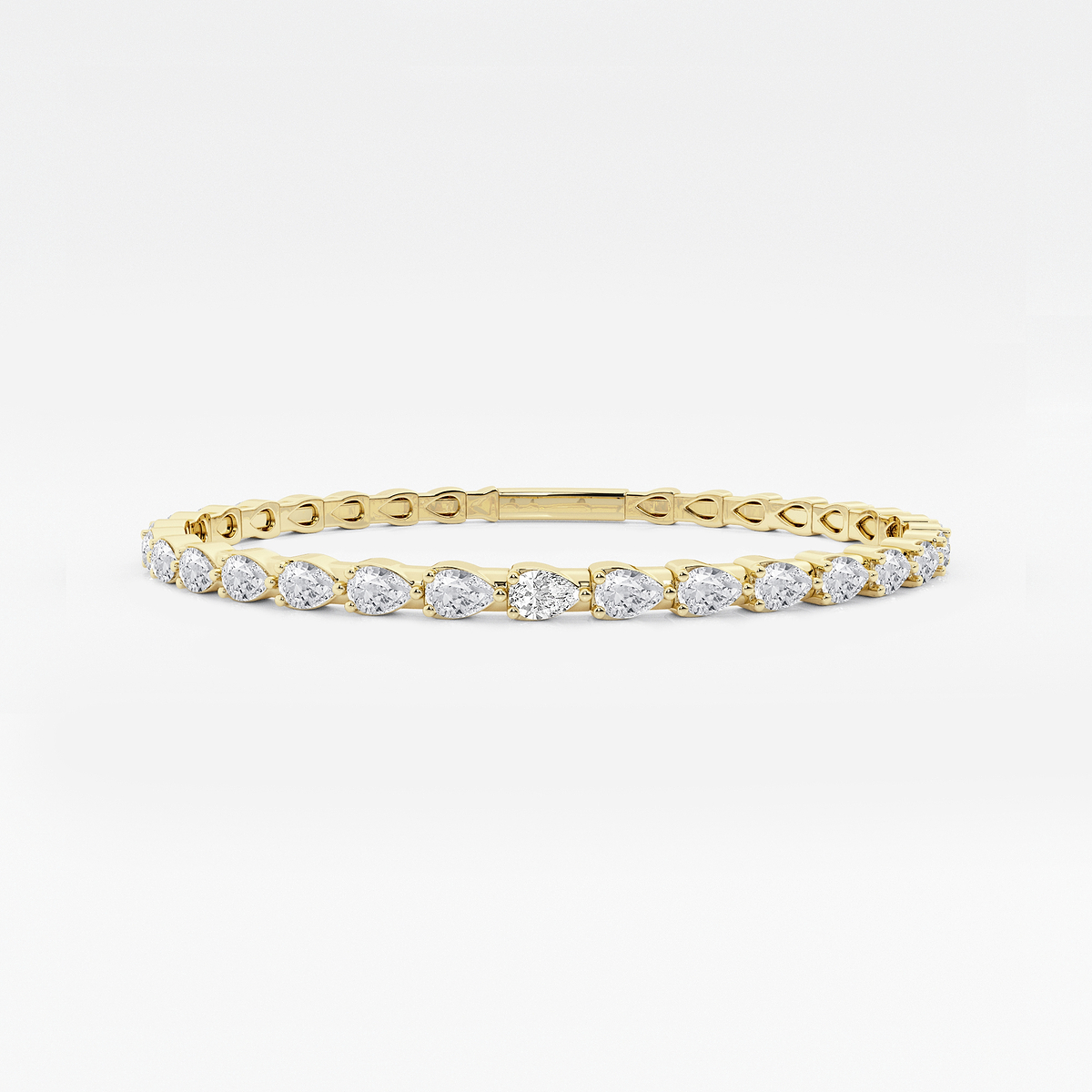 3 1/2 ctw Pear Lab Grown Diamond Flex Bangle Bracelet - 7 Inches
