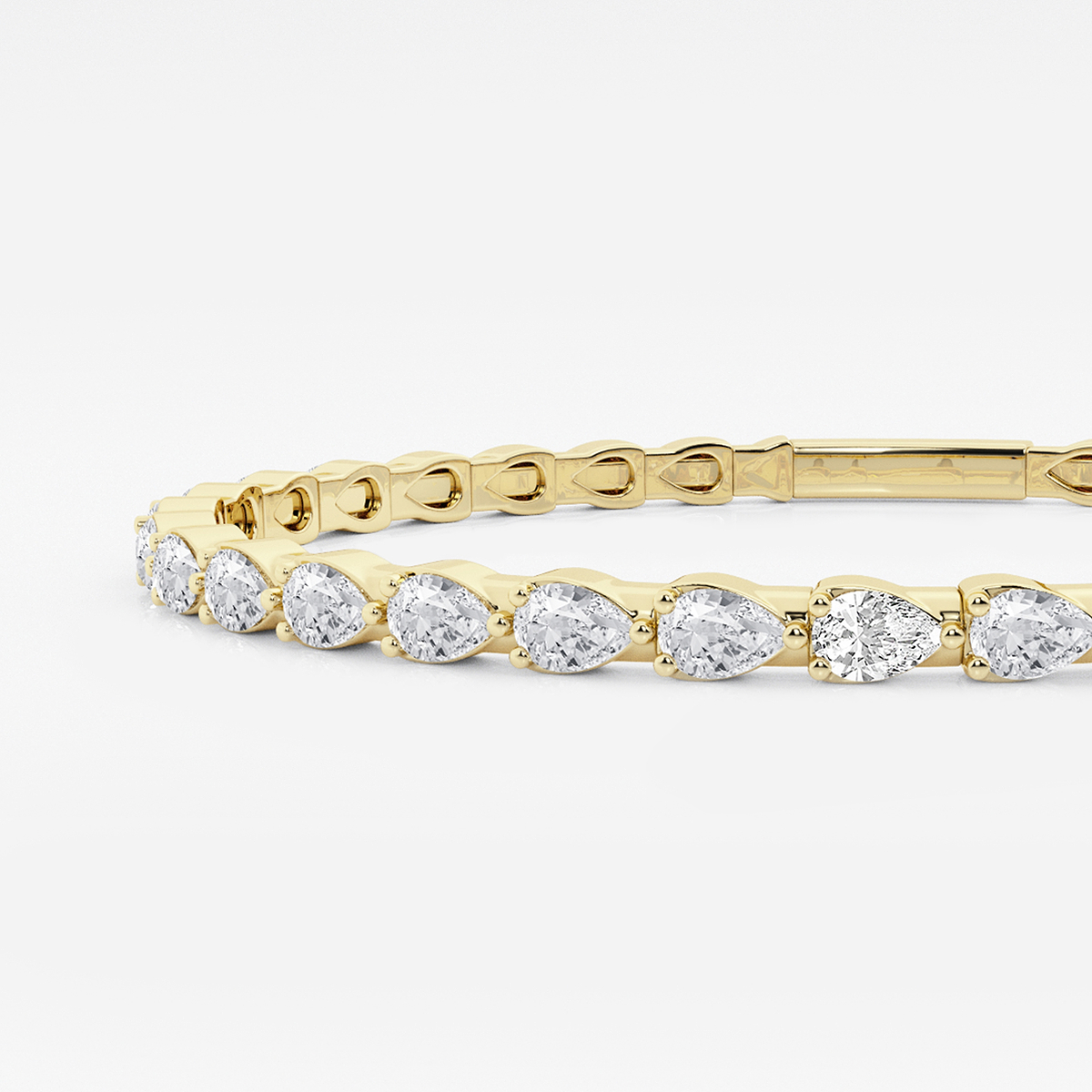 Additional Image 1 for  3 1/2 ctw Pear Lab Grown Diamond Flex Bangle Bracelet - 7 Inches