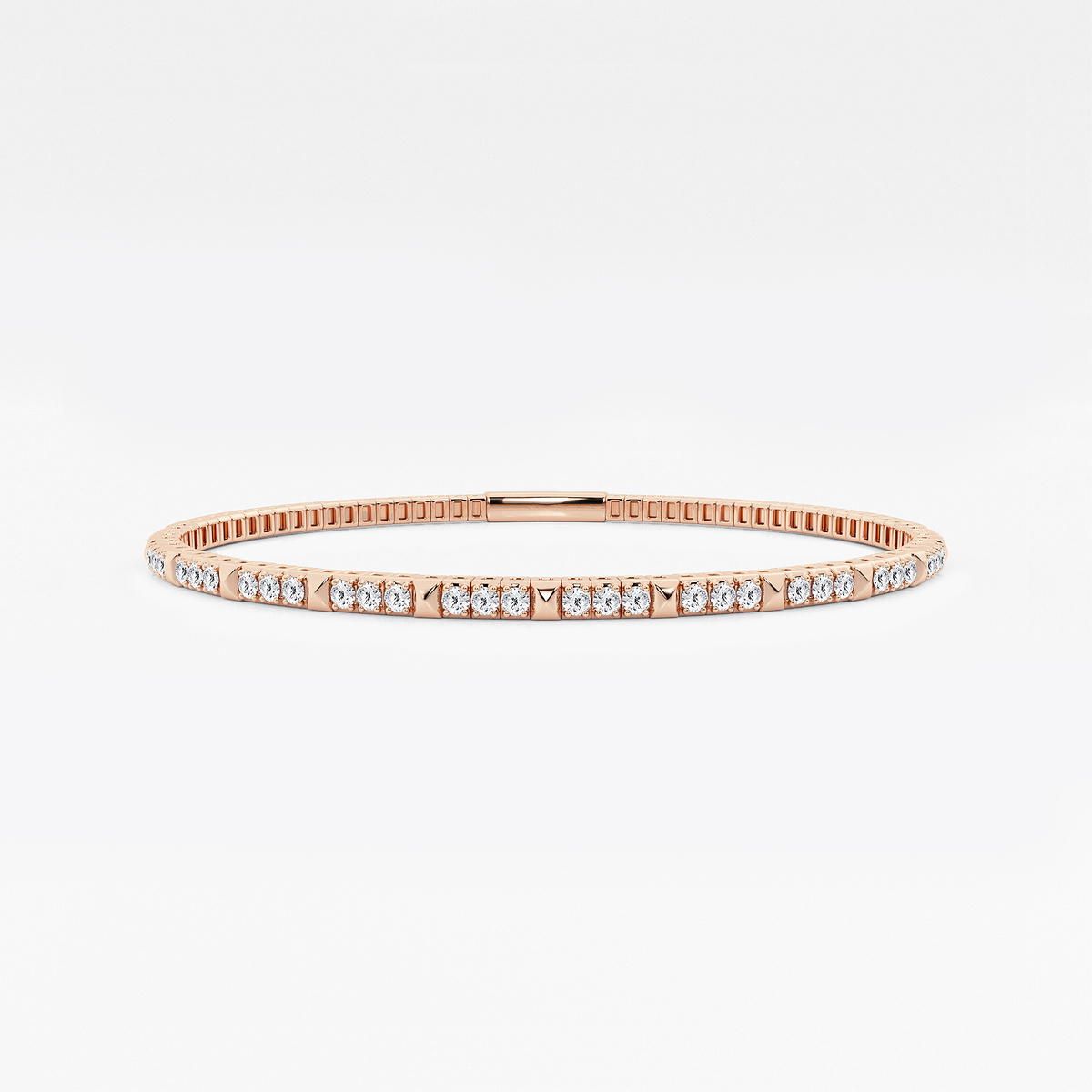 3/4 ctw Round Lab Grown Diamond Flex Bangle Bracelet - 7 Inches