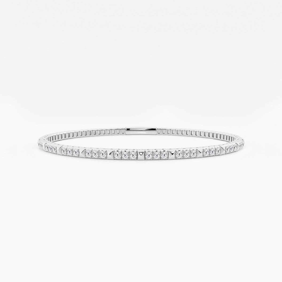 3/4 ctw Round Lab Grown Diamond Flex Bangle Bracelet - 7 Inches