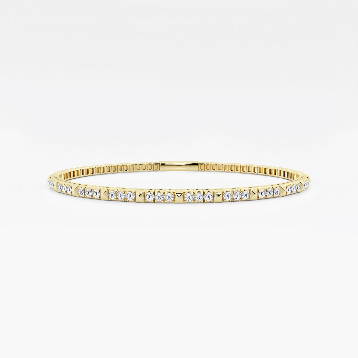 3/4 ctw Round Lab Grown Diamond Flex Bangle Bracelet - 7 Inches