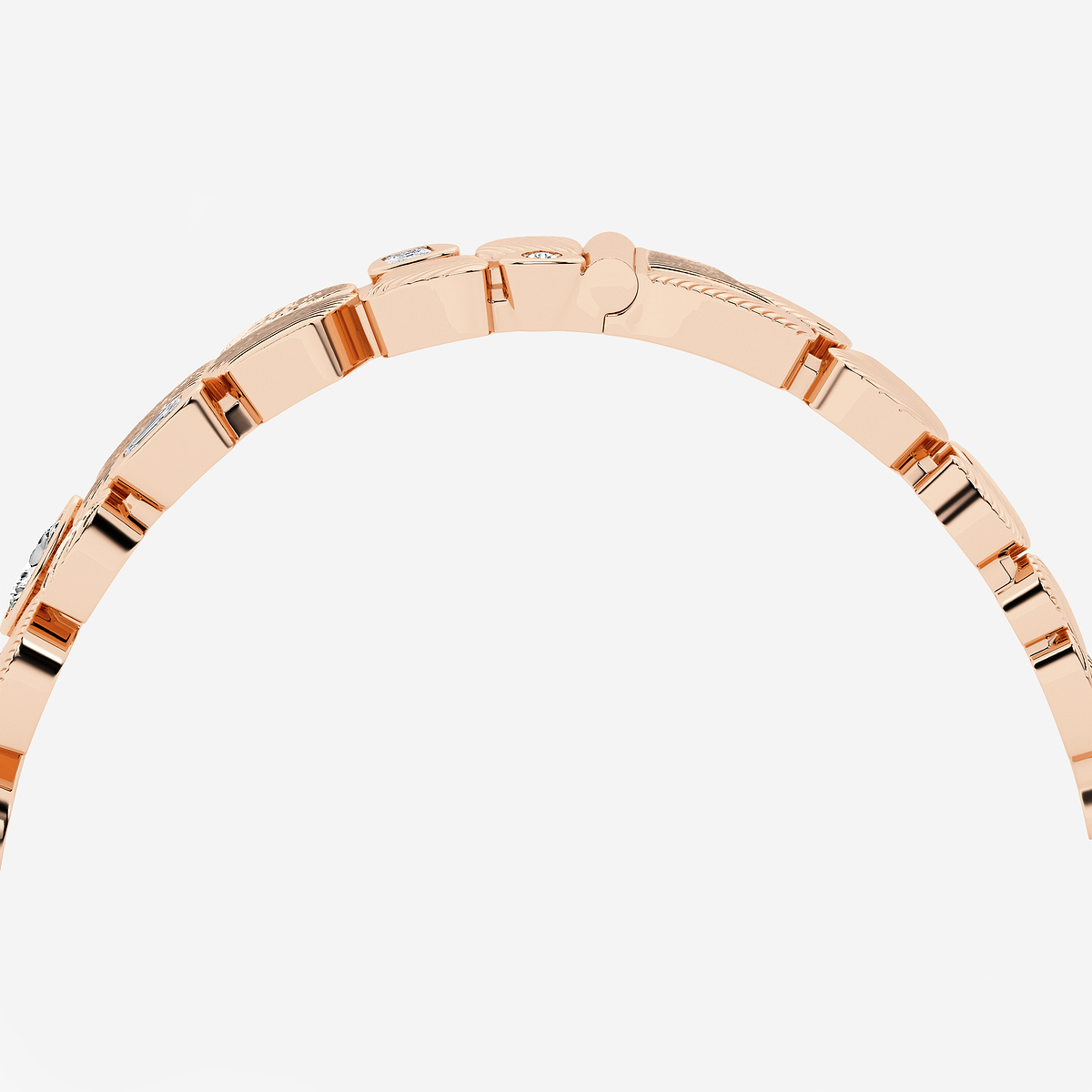 Additional Image 2 for  2 7/8 ctw Multi-Shape Lab Grown Diamond Pebbles Hinged Bangle Bracelet - 7 Inches