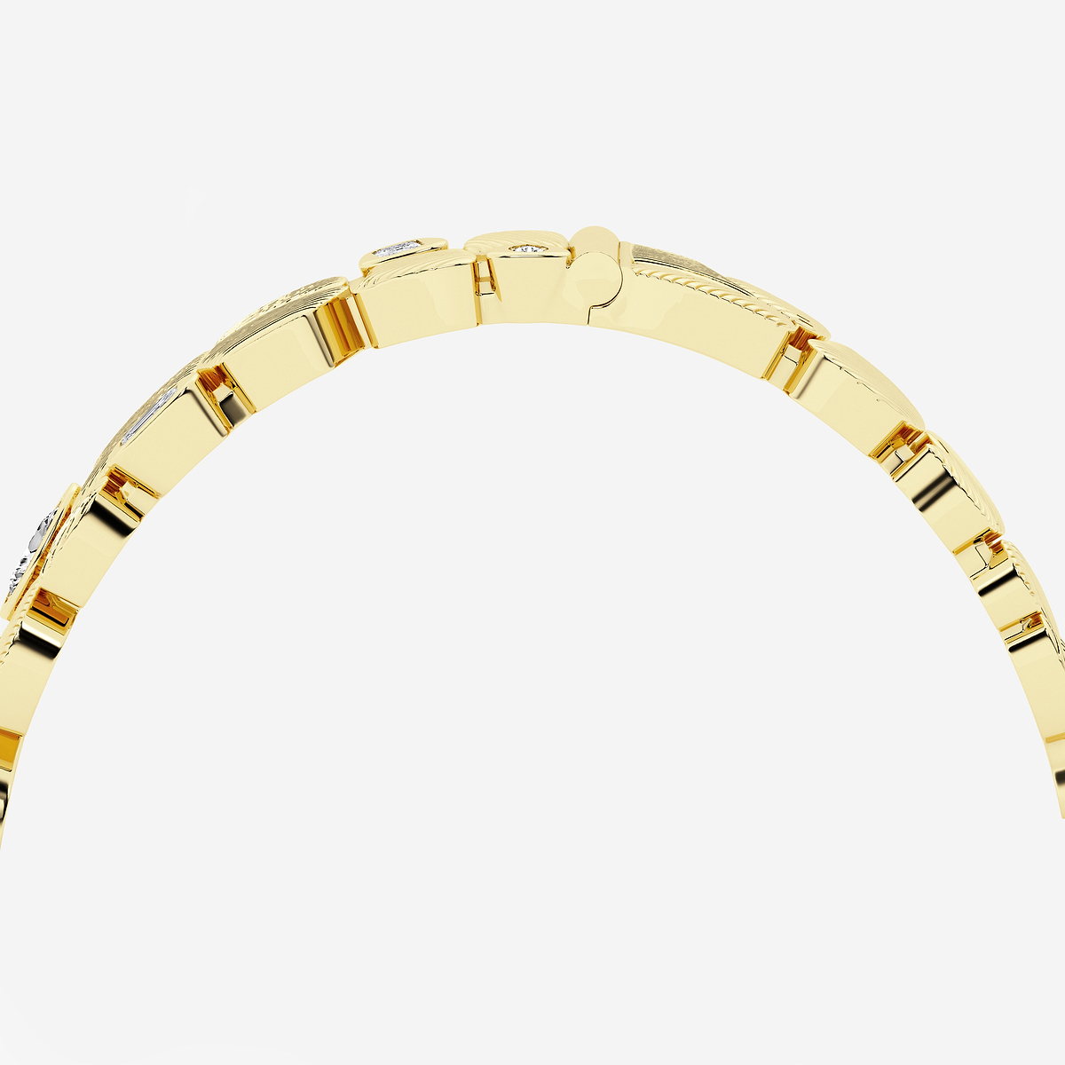 Additional Image 2 for  2 7/8 ctw Multi-Shape Lab Grown Diamond Pebbles Hinged Bangle Bracelet - 7 Inches