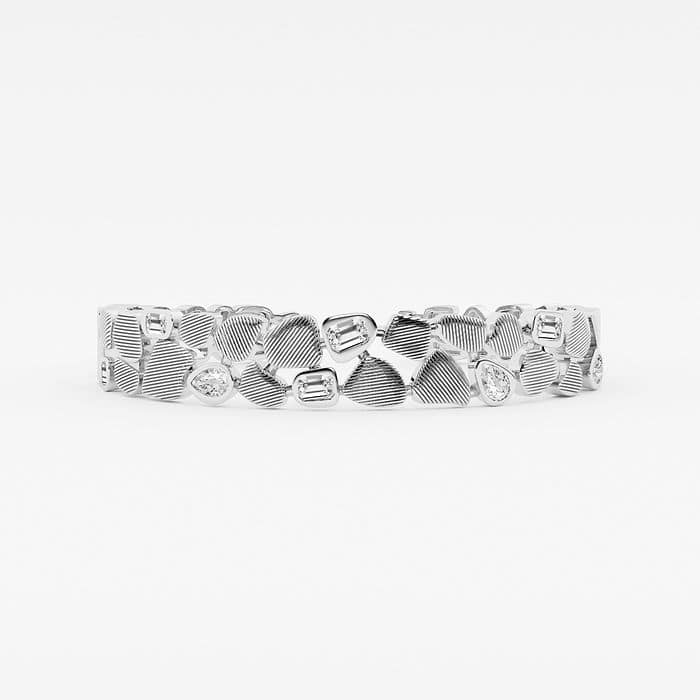 Multi-Shape Pebbles Hinged Bangle Bracelet