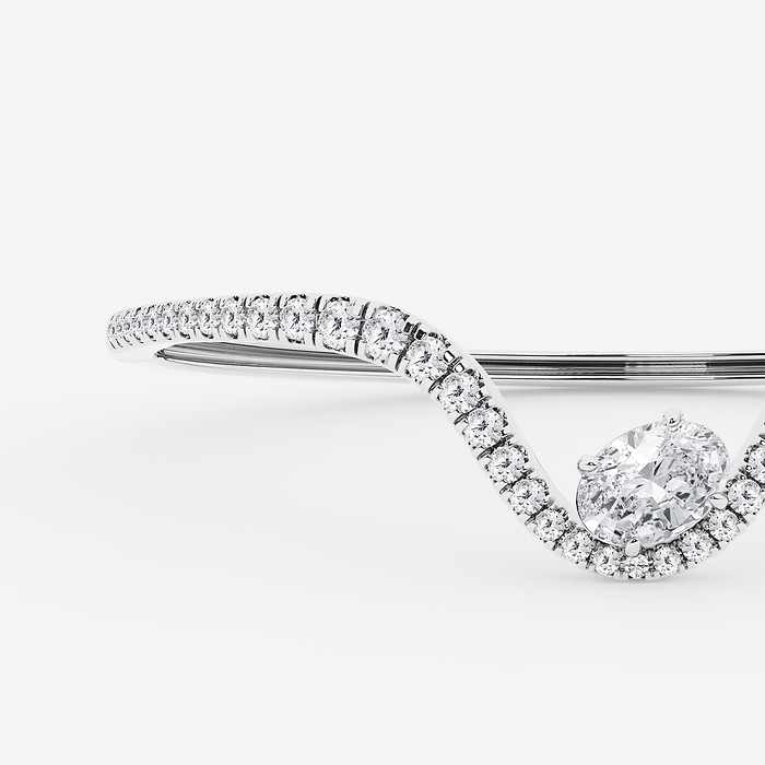 Oval Curve Bangle Bracelet