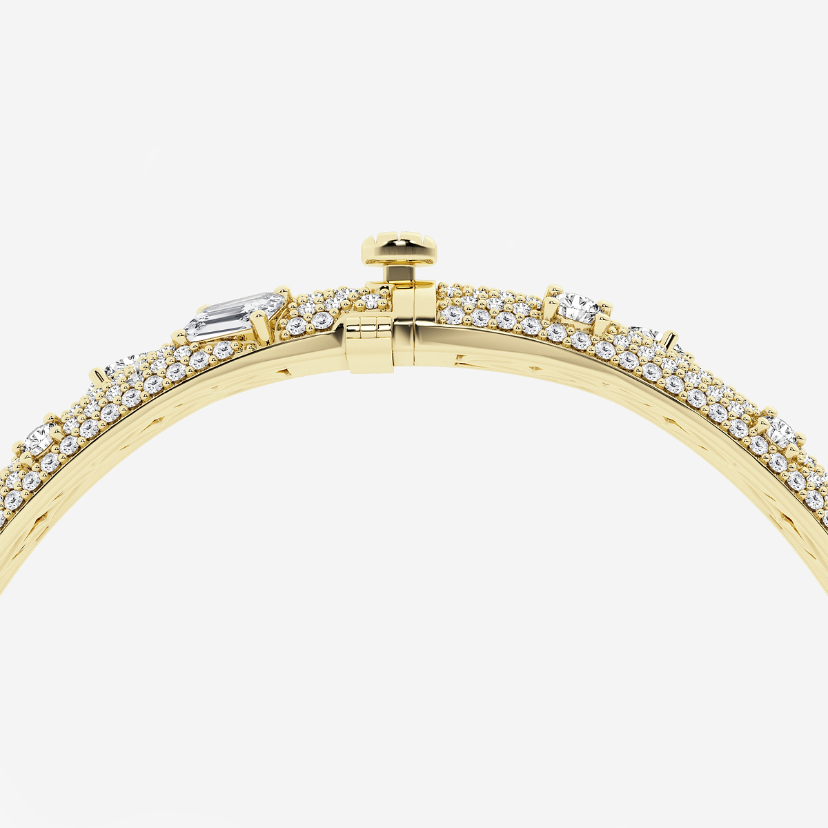 Additional Image 2 for  7 2/3 ctw Multi-Shape Lab Grown Diamond Scatter Bangle Bracelet - 7 Inches