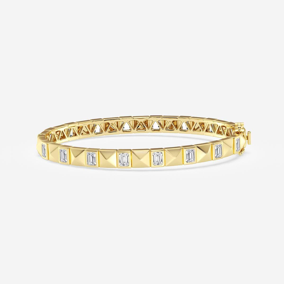4 1/6 ctw Emerald Lab Grown Diamond  Bangle Bracelet - 7 Inches