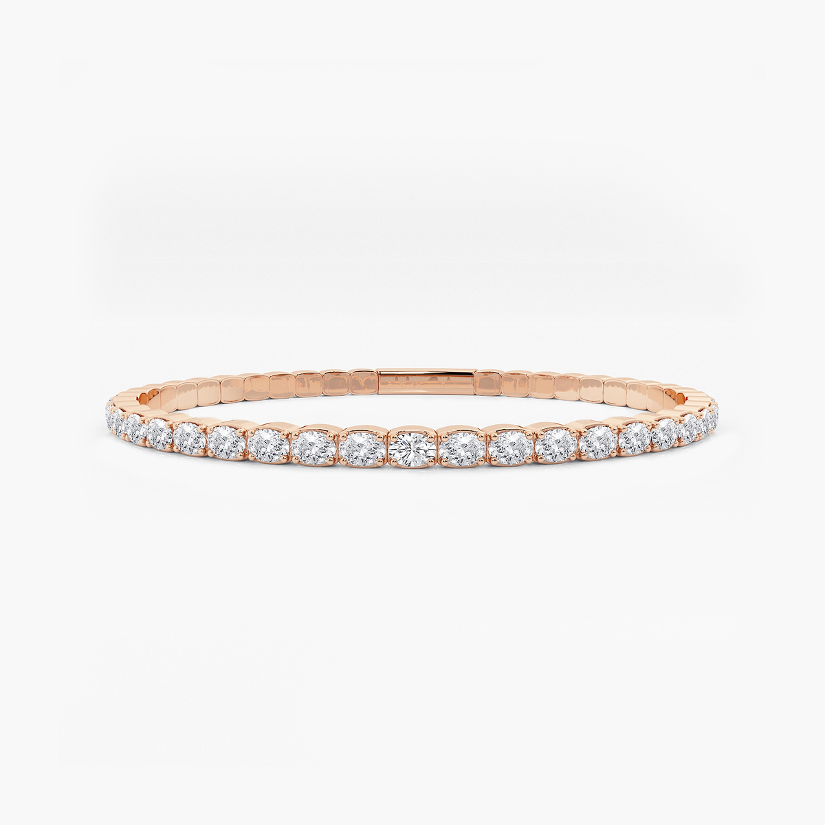 3 1/2 ctw Oval Lab Grown Diamond Flex Bangle Bracelet - 7 Inches