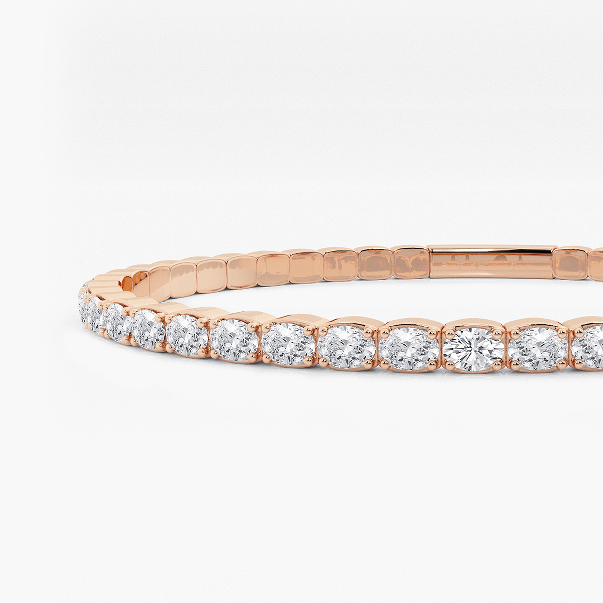 Additional Image 1 for  3 1/2 ctw Oval Lab Grown Diamond Flex Bangle Bracelet - 7 Inches