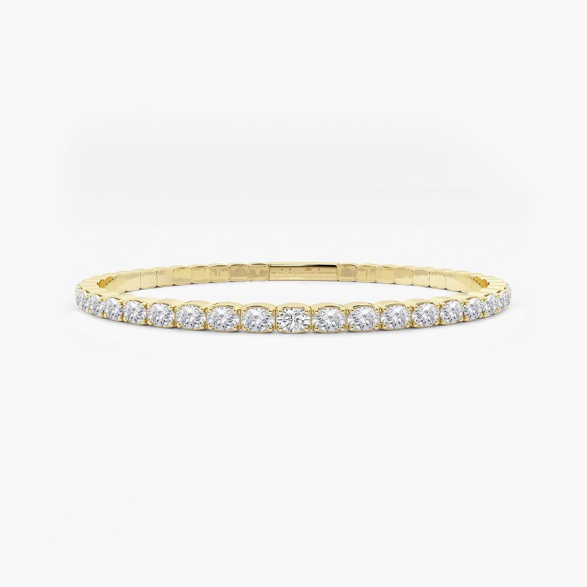 3 1/2 ctw Oval Lab Grown Diamond Flex Bangle Bracelet - 7 Inches