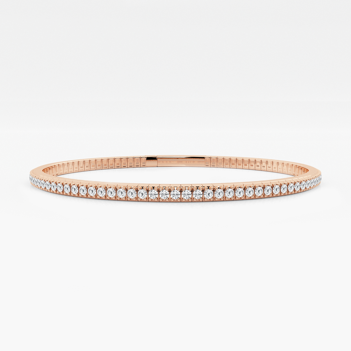2 ctw Round Lab Grown Diamond Flex Bangle Bracelet - 7 Inches