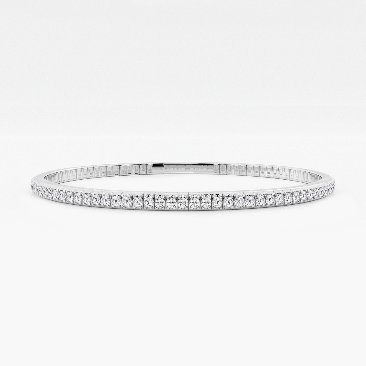 2 ctw Round Lab Grown Diamond Flex Bangle Bracelet - 7 Inches