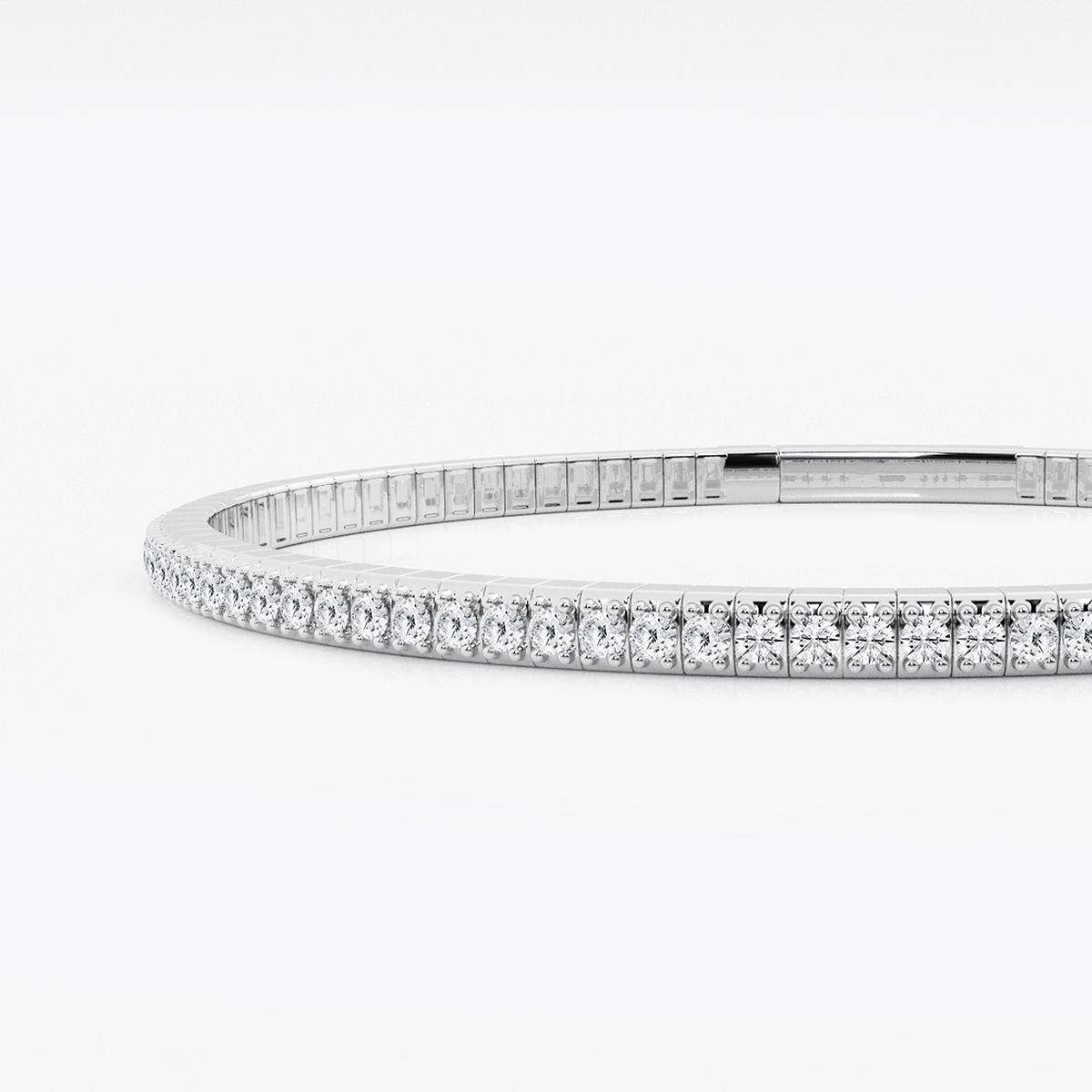 Additional Image 1 for  2 ctw Round Lab Grown Diamond Flex Bangle Bracelet - 7 Inches