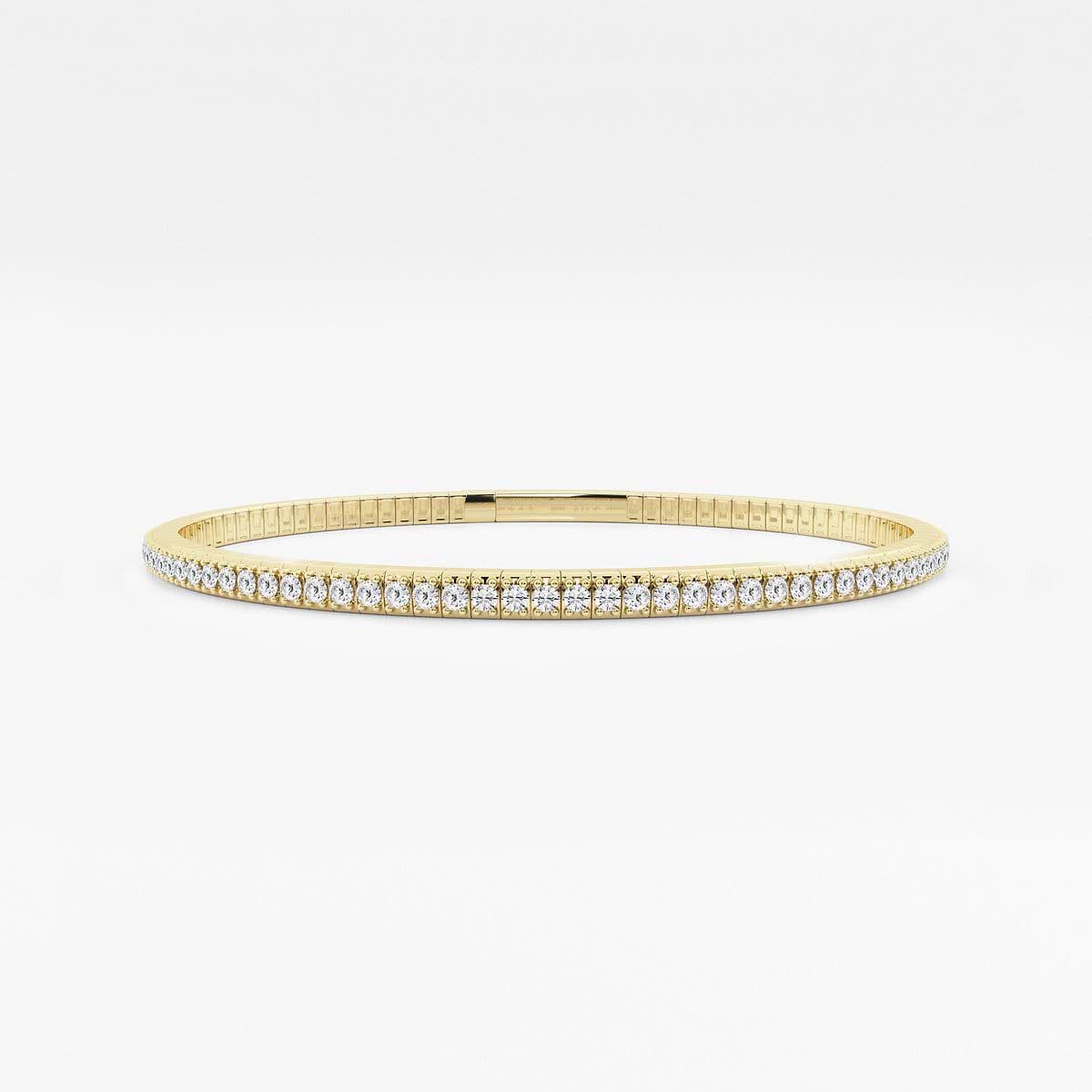 2 ctw Round Lab Grown Diamond Flex Bangle Bracelet - 7 Inches