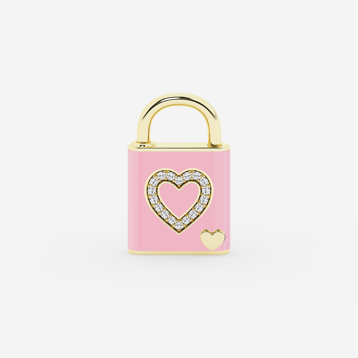 Additional Image 1 for  1/4 ctw Round Lab Grown Diamond Heart Design Lock Bracelet with Blush Ceramic