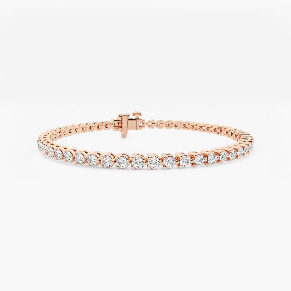 2 ctw Round Lab Grown Diamond Three-Prong Tennis Bracelet - 7 Inches
