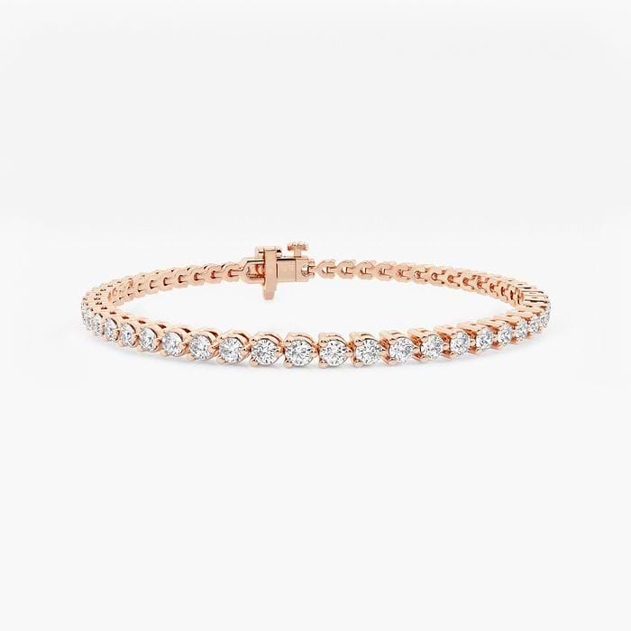 2 ctw Round Lab Grown Diamond Three-Prong Tennis Bracelet - 7 Inches