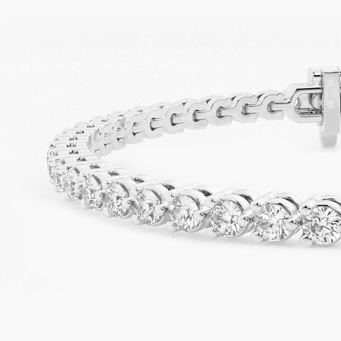Three Prong Round Tennis Bracelet