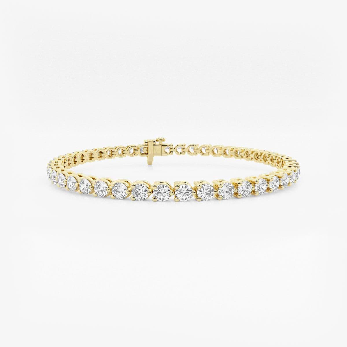 5 ctw Round Lab Grown Diamond Three-Prong Tennis Bracelet - 7 Inches