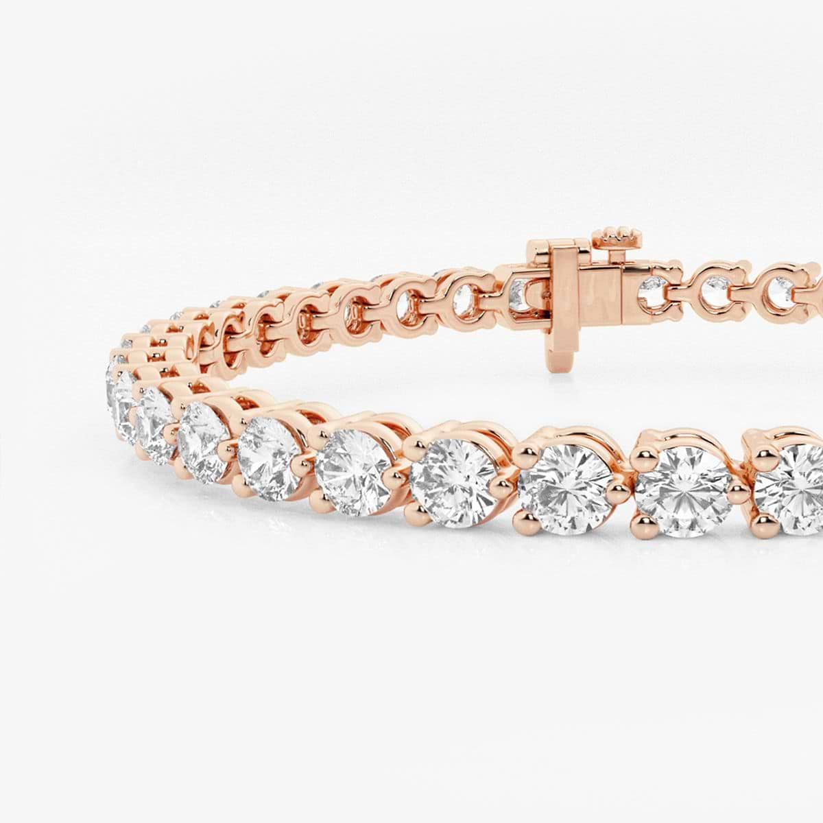 Additional Image 1 for  7 ctw Round Lab Grown Diamond Three-Prong Tennis Bracelet - 7 Inches