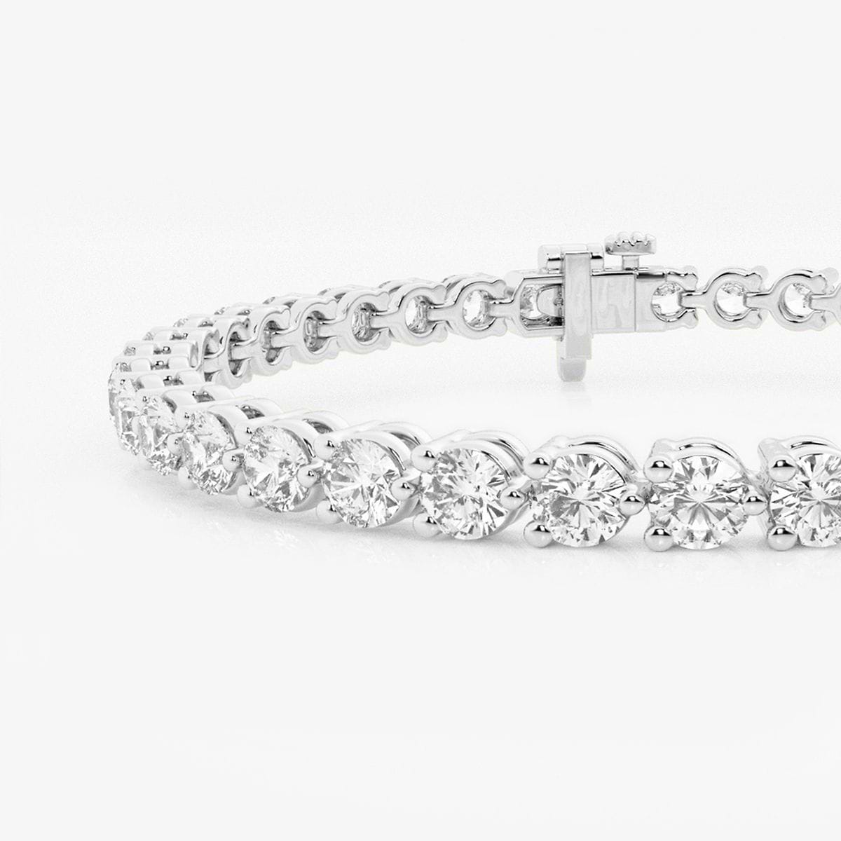 Additional Image 1 for  7 ctw Round Lab Grown Diamond Three-Prong Tennis Bracelet - 7 Inches