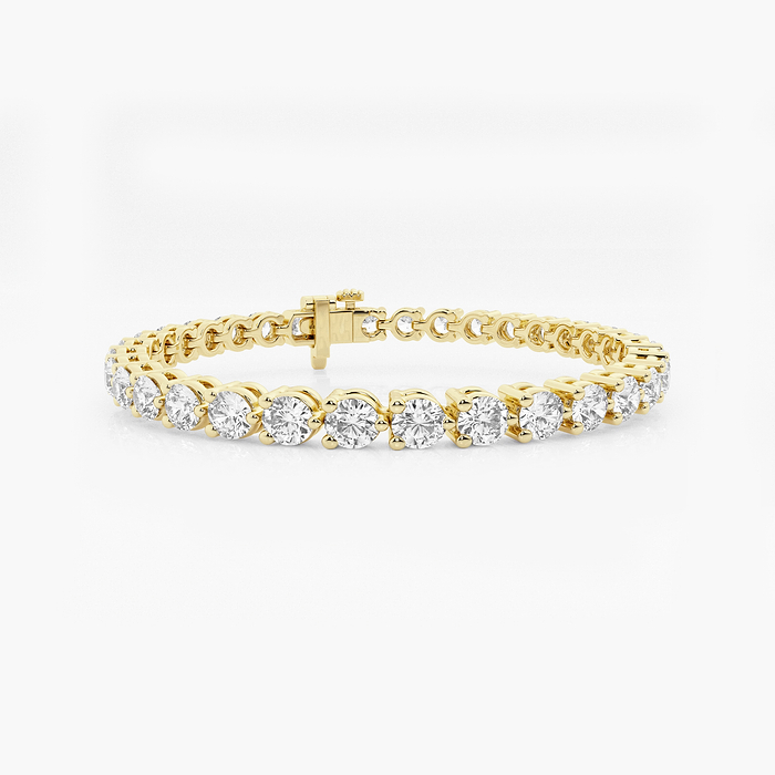 10 ctw Round Lab Grown Diamond Three-Prong Tennis Bracelet - 7 Inches