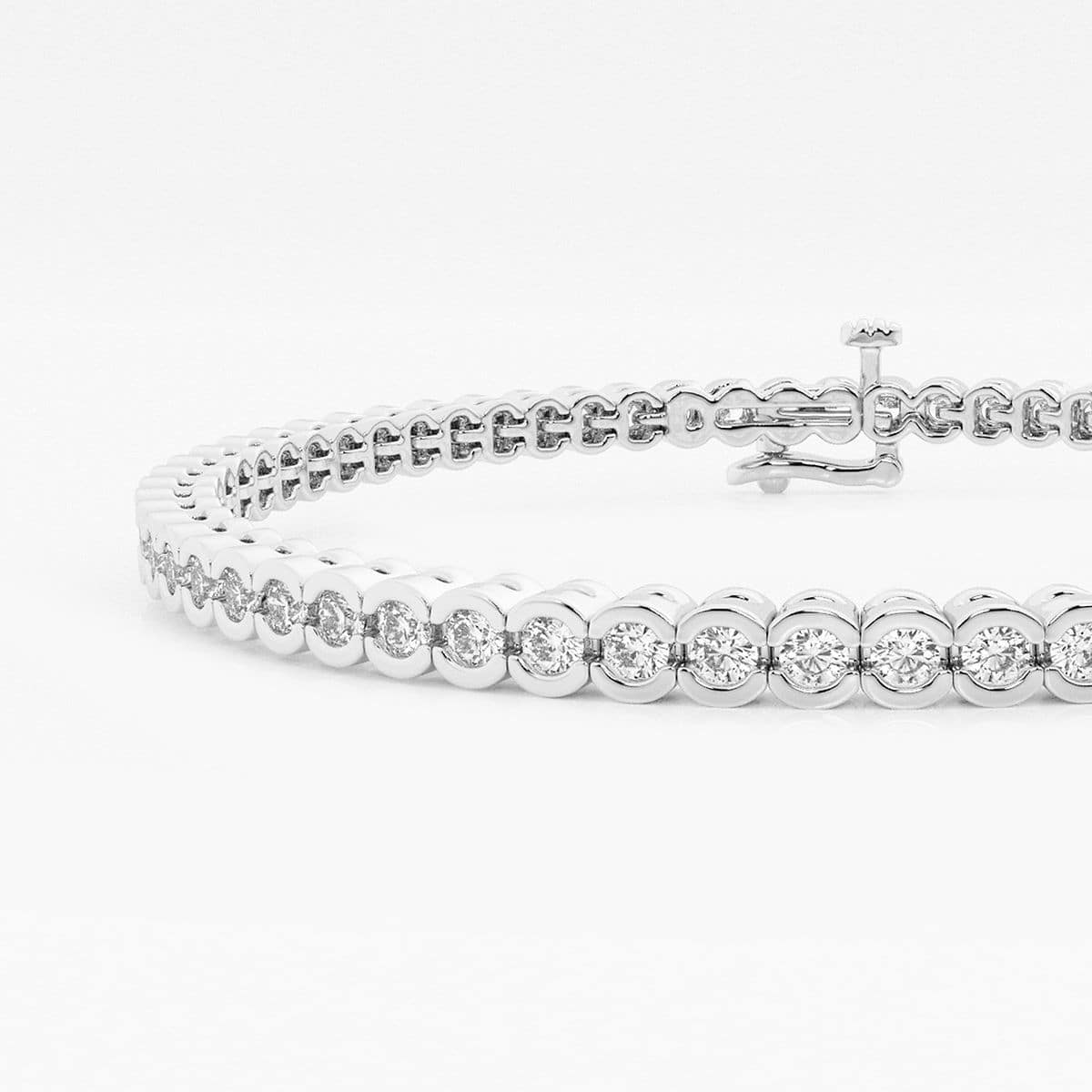 Additional Image 1 for  2 ctw Round Lab Grown Diamond Half Bezel Tennis Bracelet - 7 Inches