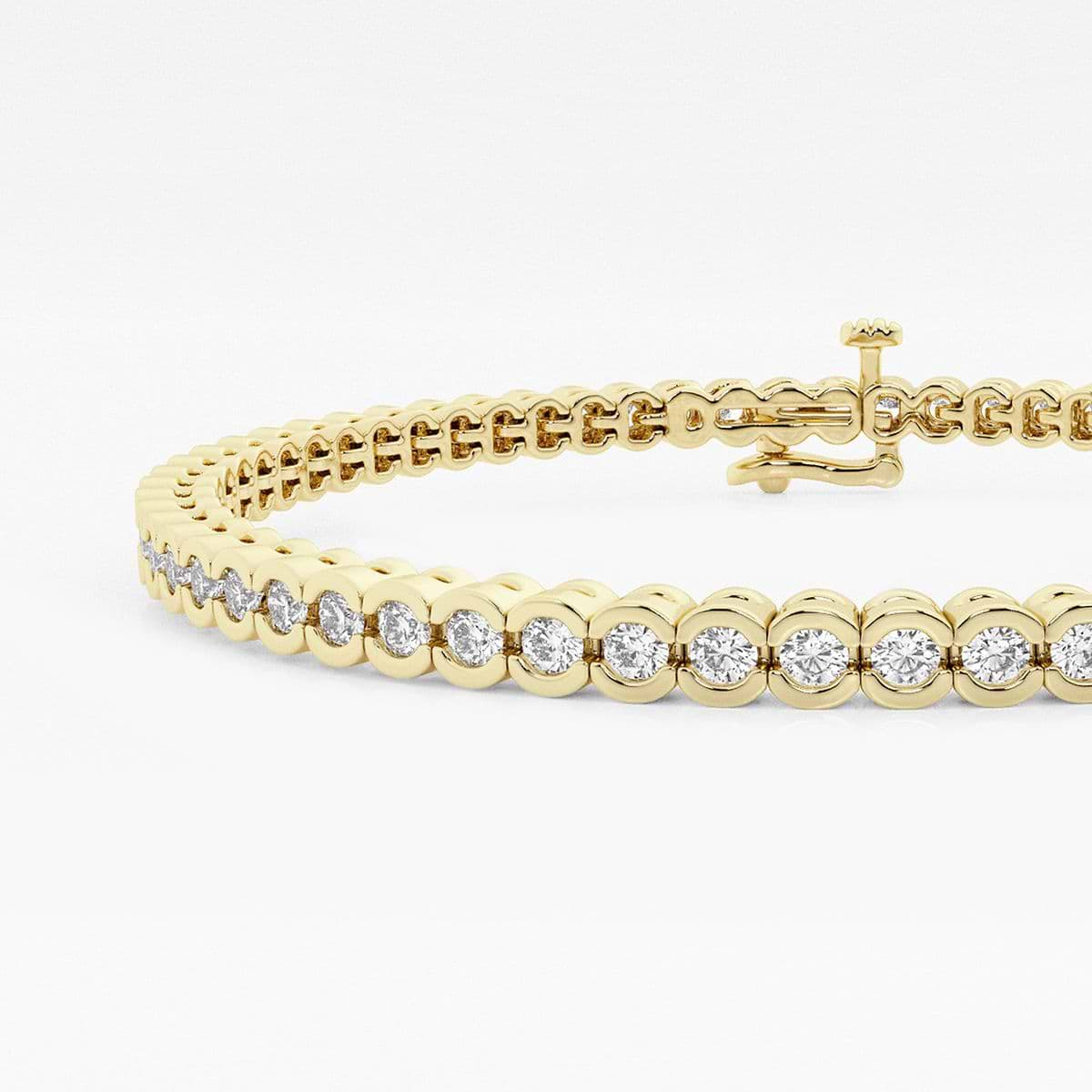 Additional Image 1 for  3 ctw Round Lab Grown Diamond Half Bezel Tennis Bracelet - 7 Inches