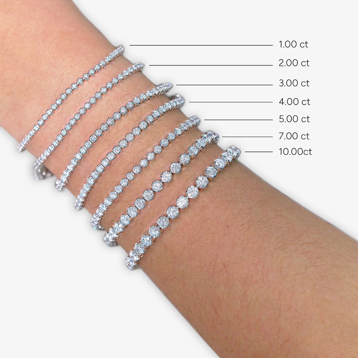 4 Prong Round Light Weight Tennis Bracelet - 14k Yellow Gold, 4.00 Ct (12460) 4 Prong Round Light Weight Tennis Bracelet - 14k Yellow Gold, 4.00 Ct (12460)