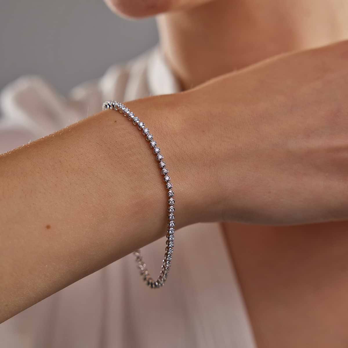 1 ctw Round Lab Grown Diamond Four-Prong Tennis Bracelet