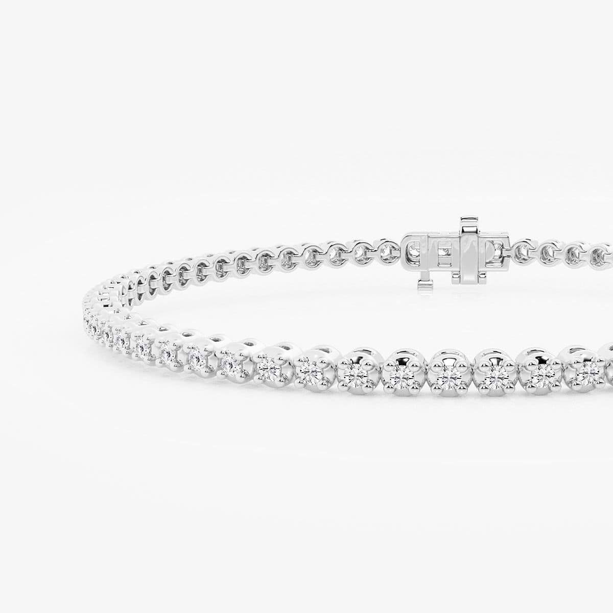 1 ctw Round Lab Grown Diamond Four-Prong Tennis Bracelet - 6.5 Inches 14K White Gold, FG, VS2+