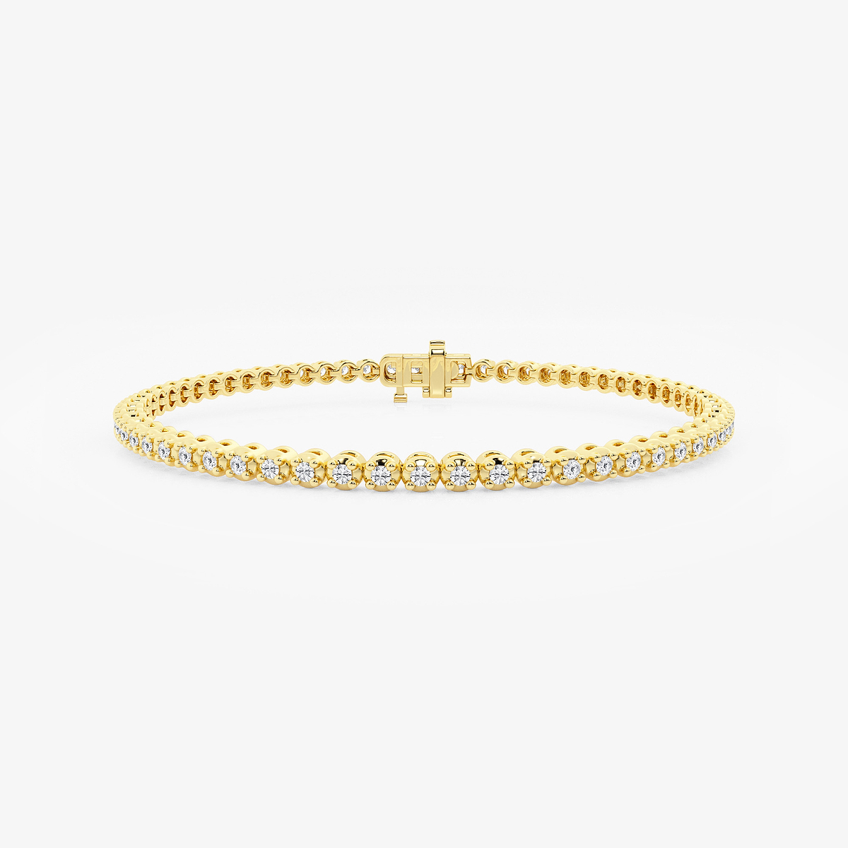 1 ctw Round Lab Grown Diamond Four-Prong Tennis Bracelet - 6 Inches 14K Yellow Gold, FG, VS2+