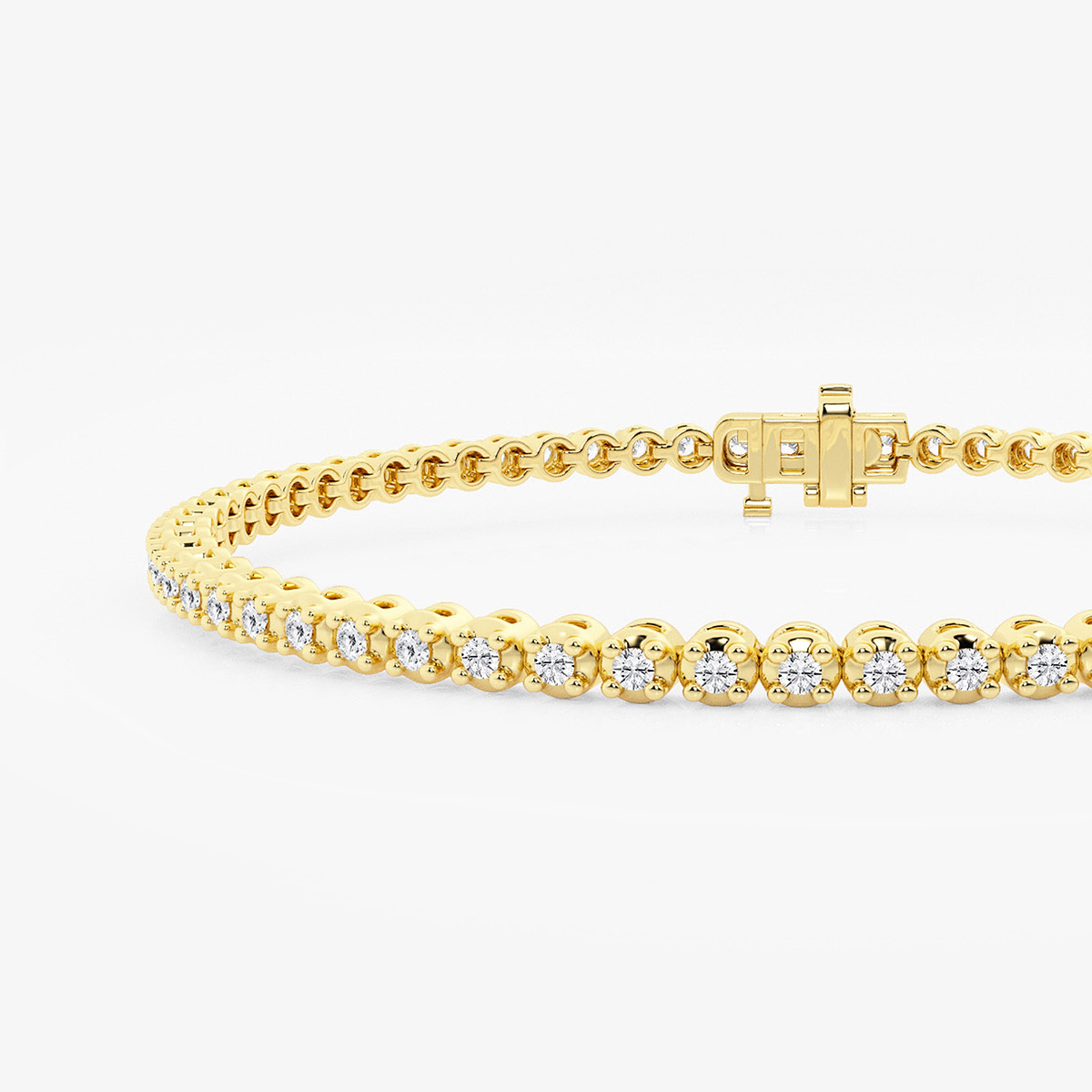 1 ctw Round Lab Grown Diamond Four-Prong Tennis Bracelet - 6 Inches 14K Yellow Gold, FG, VS2+